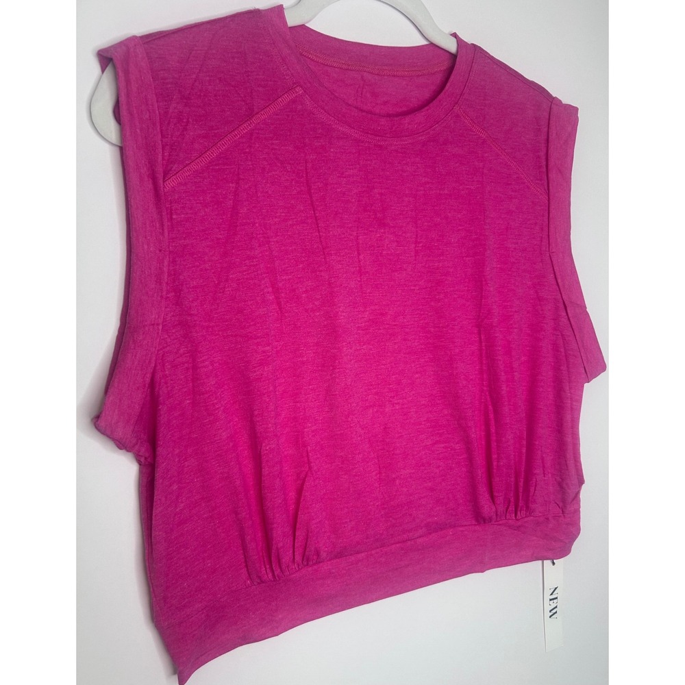 New Muscle Crop Top Womens XL Pink NWT
